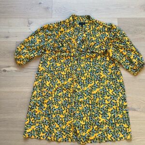 Topshop Yellow Floral Blouse